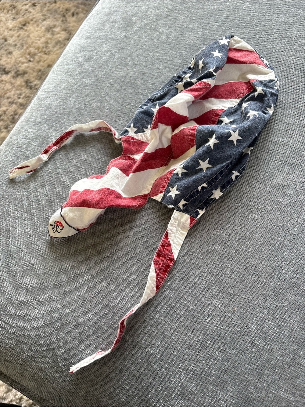 Vintage Patriotic American Flag Tie-Back Head Scarf / Bandana biker